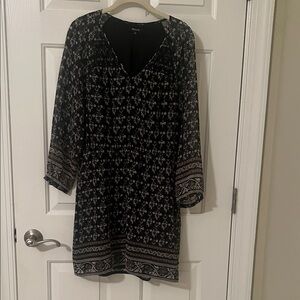 Madewell Elegant Black Patterned Dress